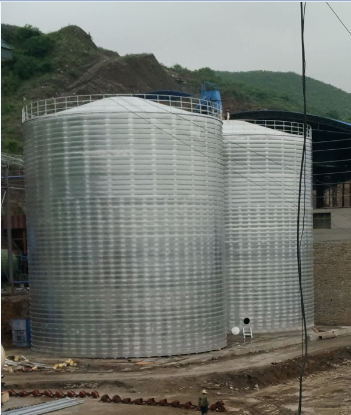 新晃粮食钢板仓的安装全过程不用热焊接